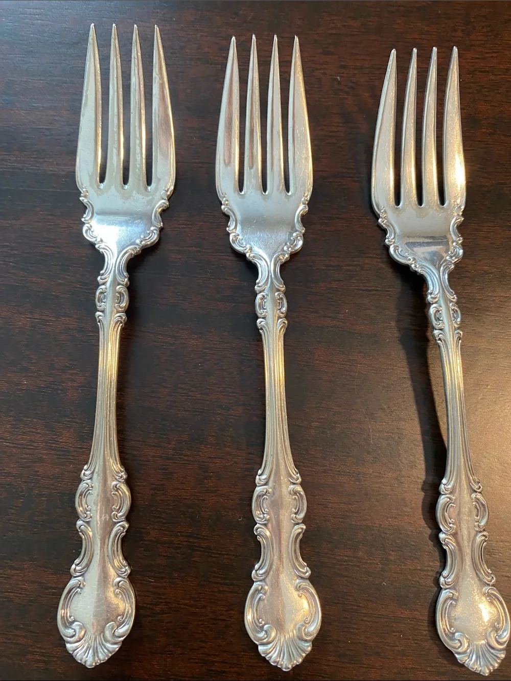 Set of 1835R Wallace Silverplate dessert forks (6)